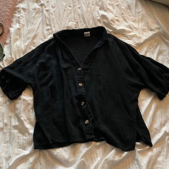 Pacsun button up cropped top with collar - Picture 1 of 3